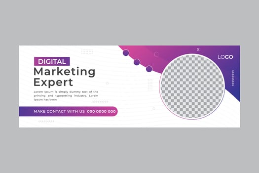 Social Media Cover Email Signature template vector