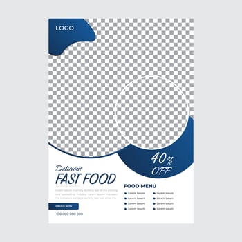 Modern food Menu flyer for Restaurant with Photo Space vector
