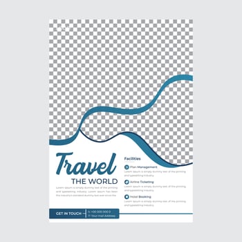 Business flyer design and brochure cover page template for travel agency vector