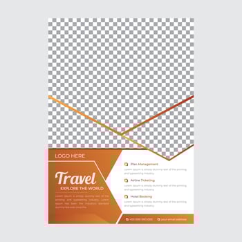 Business flyer design and brochure cover page template for travel agency vector