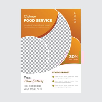 Modern food Menu flyer for Restaurant with Photo Space vector