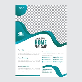 Modern Professional Flyer with photo for Real Estate agent vector