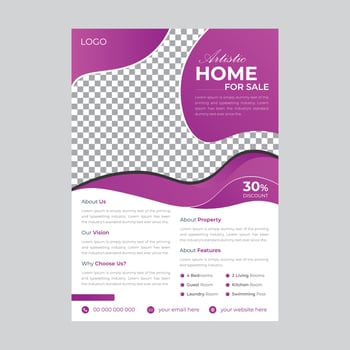 Modern Professional Flyer with photo for Real Estate agent vector