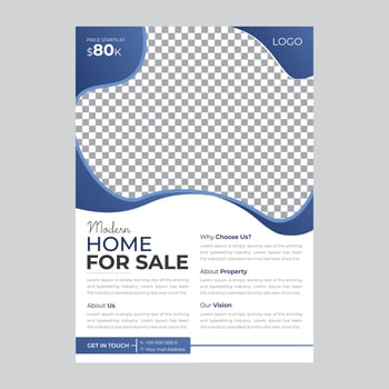 Modern Professional Flyer with photo for Real Estate agent vector