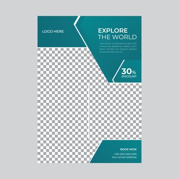 Business flyer design and brochure cover page template for travel agency vector