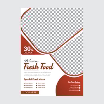 Modern food Menu flyer for Restaurant with Photo Space vector