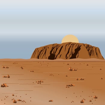 Big red rock vector illustration