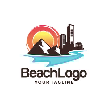 Beach Logo Design Vector