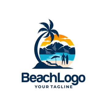 Beach Logo Design Vector