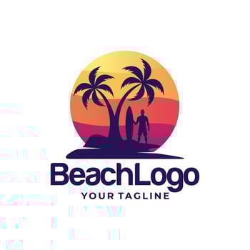 Beach Logo Design Vector