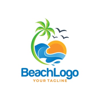 Beach Logo Design Vector