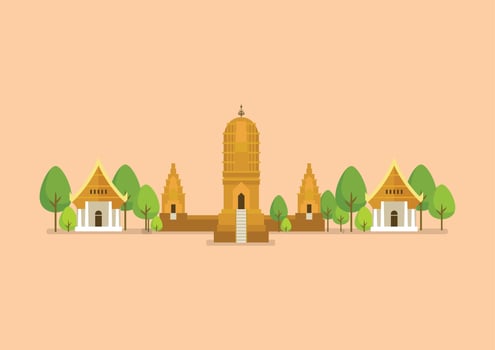 Historical ancient temple vector illustration