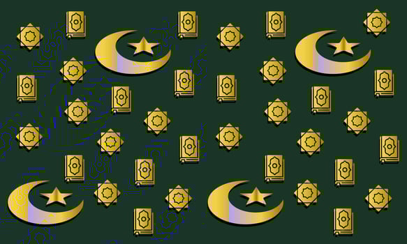 ramadhan background pattern. with gold islamic ornament. Template banner, poster, card vector