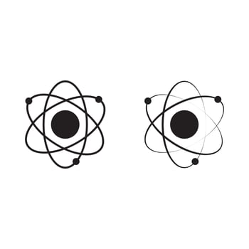Atomic atom electrons chemical molecules icon sign symbol design vector