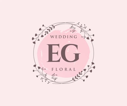 EG Initials letter Wedding monogram logos template, hand drawn modern minimalistic and floral templates for Invitation cards, Save the Date, elegant identity. vector