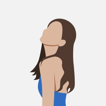 faceless girl in blue top with cute hairstyle. casual vector illustration design for banner, poster, social media, website, and elements.