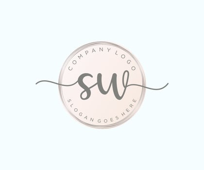 Initial SW feminine logo. Usable for Nature, Salon, Spa, Cosmetic and Beauty Logos. Flat Vector Logo Design Template Element.