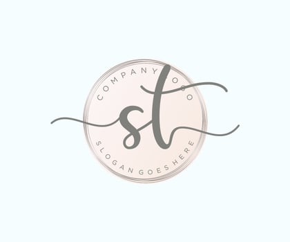 Initial ST feminine logo. Usable for Nature, Salon, Spa, Cosmetic and Beauty Logos. Flat Vector Logo Design Template Element.