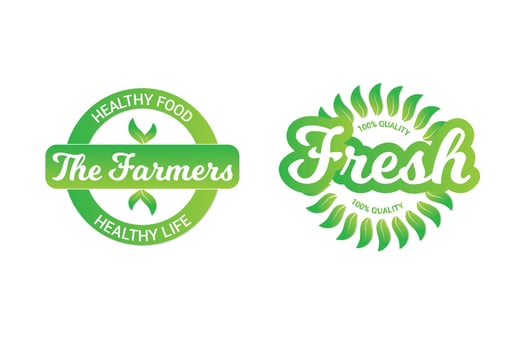 Fresh and natural logo template design. vector
