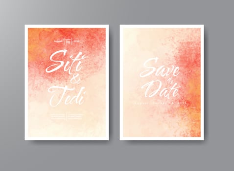 Wedding invitation with abstract watercolor background vector