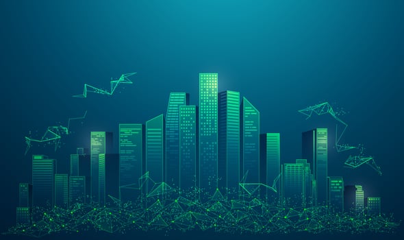 hi-tech city theme vector