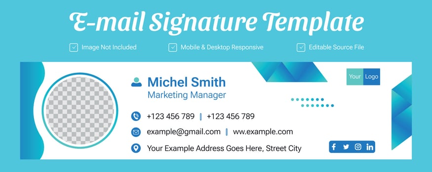 Email Signature Template Design vector