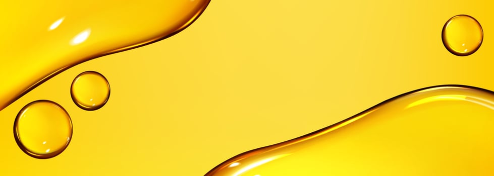 Oil drops texture, omega bubbles, gold droplets vector