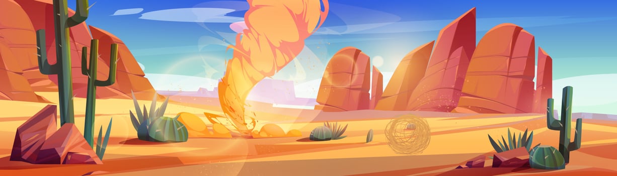Desert of Africa or Wild West Arizona landscape vector