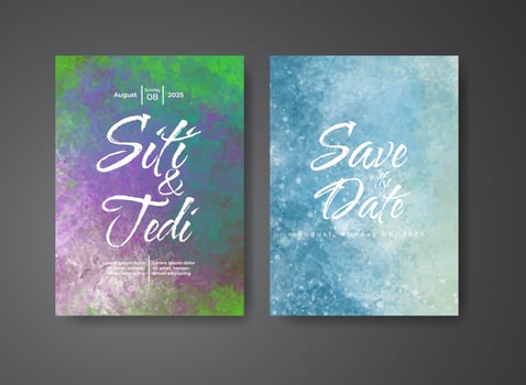 Wedding invitation with abstract watercolor background vector