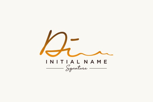 Initial DI signature logo template vector. Hand drawn Calligraphy lettering Vector illustration.