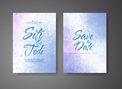 Wedding invitation with abstract watercolor background vector