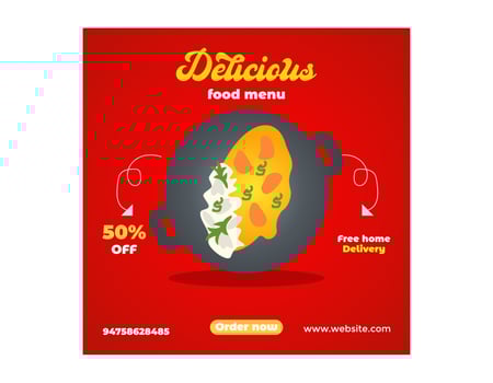 Food menu banner social media template pro Vector