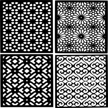 Black and white laser cut out designs vector