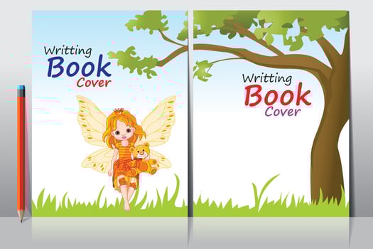 School Writing book cover design vector