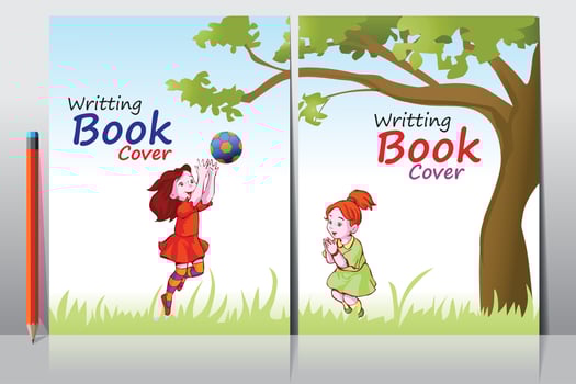 School Writing book cover design vector