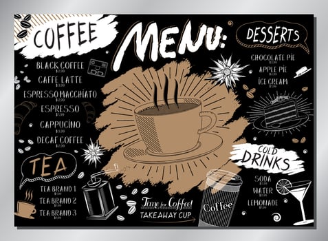 Vintage Cafe Table Menu Template vector
