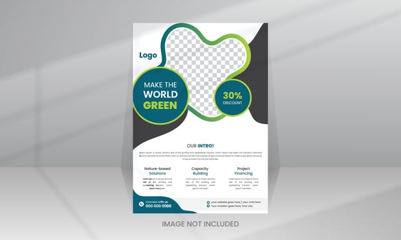 Save Green Nature Flyer Poster template vector