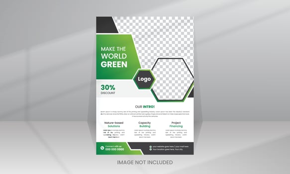 Save Green Nature Flyer Poster template vector