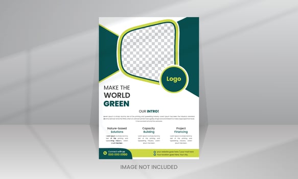Save Green Nature Flyer Poster template vector