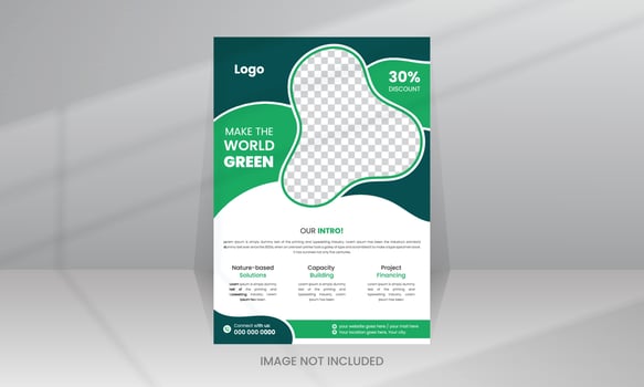 Save Green Nature Flyer Poster template vector