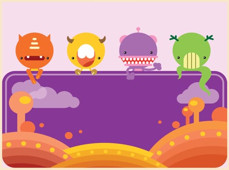 Cute Monsters Clip Art vector