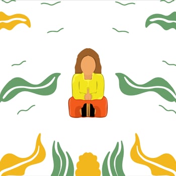 woman in meditation in flat design illustration vector