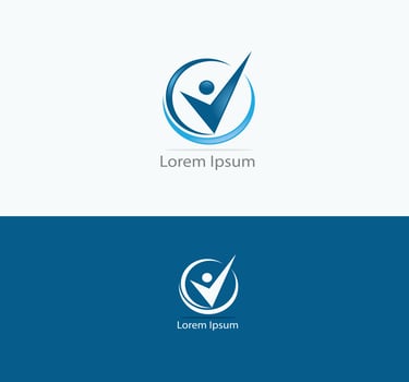 People Check Logo, Kids health and care vector. job satisfaction guarantee. vector