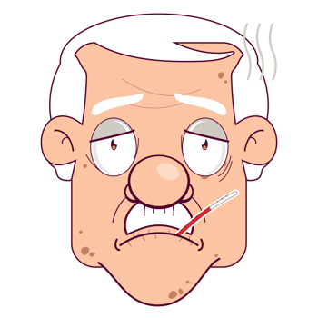 oldman sick face cartoon cute png