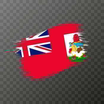 Bermuda national flag. Grunge brush stroke. Vector illustration on transparent background.