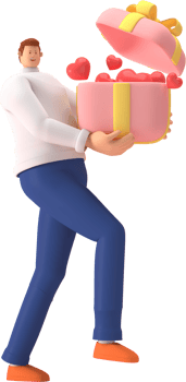 3d character in the festival of Valentine  Day. 3d rendering of graphic resourse. png