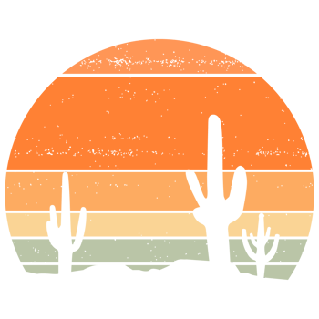 vintage retro cactus sunset background graphics png