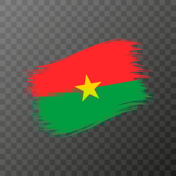 Burkina Faso national flag. Grunge brush stroke. Vector illustration on transparent background.