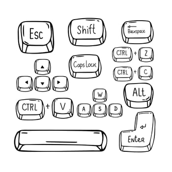 set key arrangements, The four cursor keys up, down, left, and right in the cursor key zone,Arrow keys or cursor movement keys are buttons on a computer keyboard that are either programmed. vector