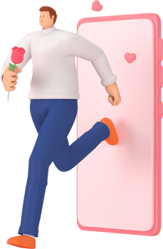 3d character in the festival of Valentine's Day. 3d rendering of graphic resourse. png